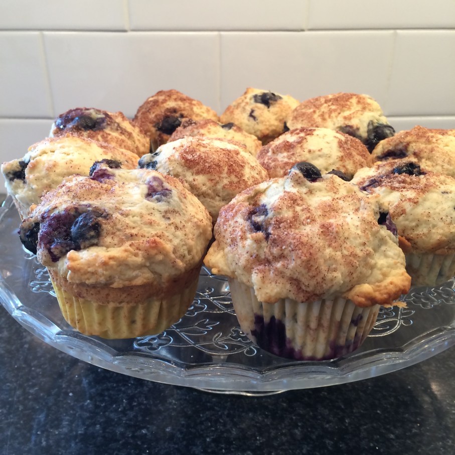 These muffins are bursting with blueberries and are perfect for any brunch.